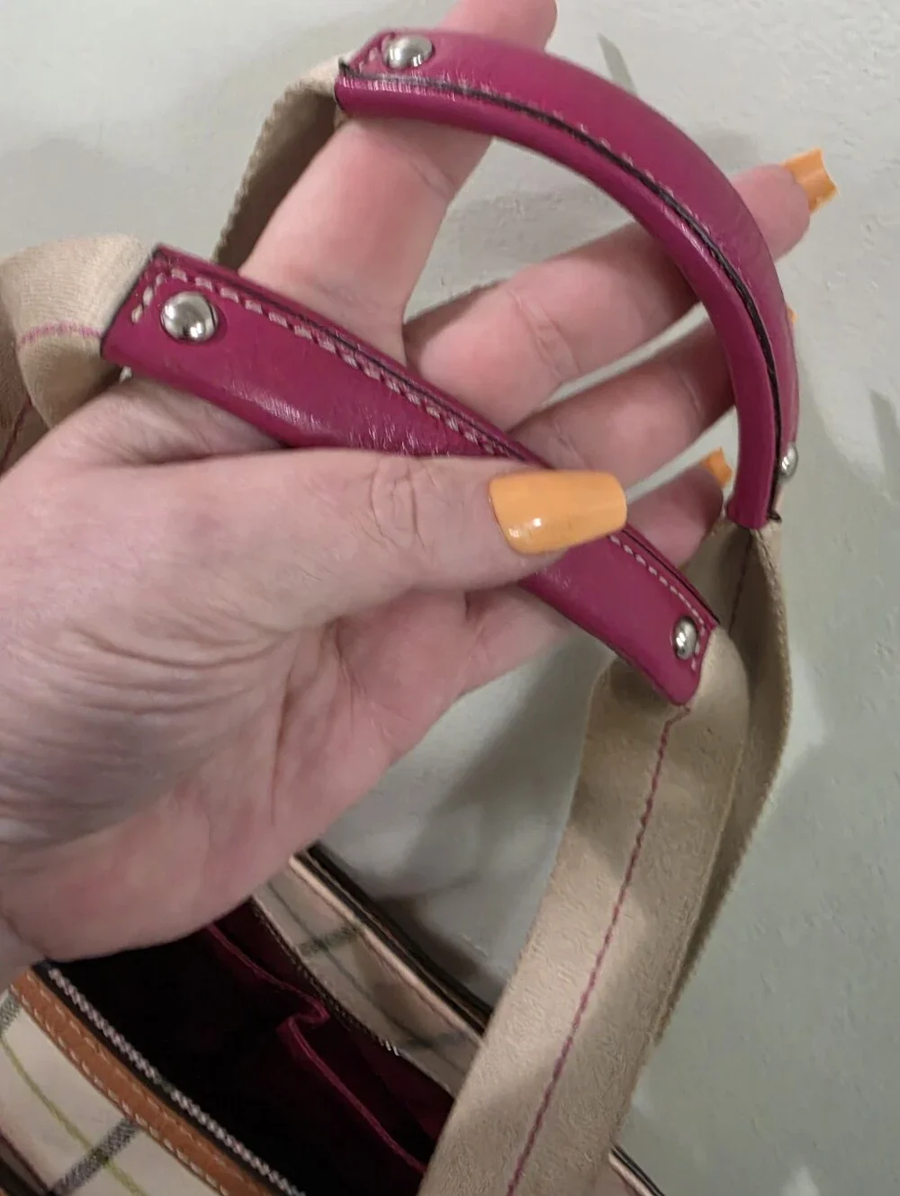 Coach Vintage Plaid Tote Bag in Raspberry Pink Plaid